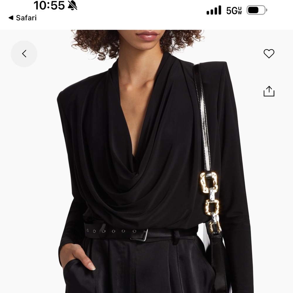 Ramy Brook Eden Black Cowl Neck Top